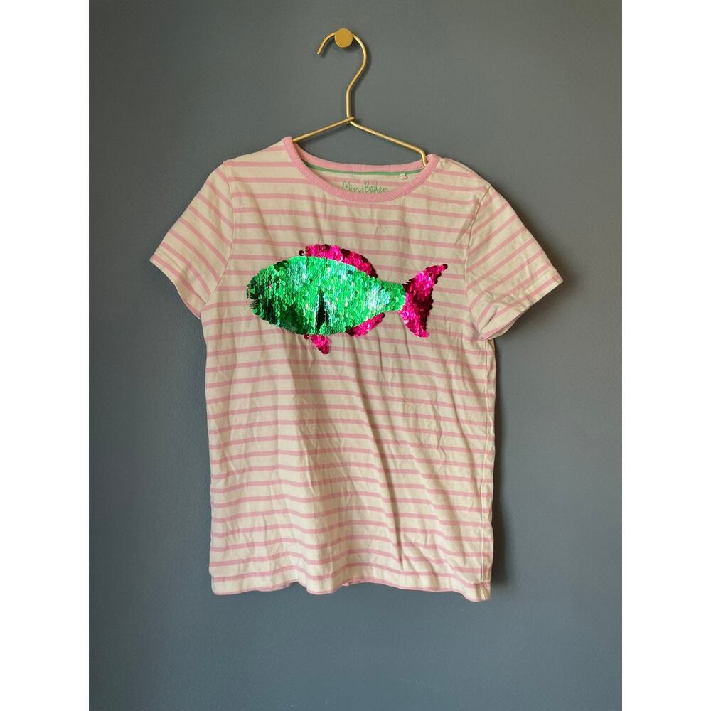 Mini boden fish sequin shirt